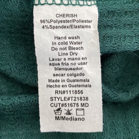 🎉HP🎉 Cherish Brushed Waffle LS Top 💗 Forest Green - Picture 12 of 12